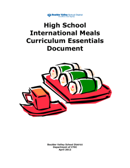International Meals - Boulder Valley School District