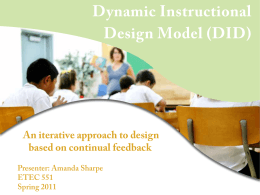 Dynamic Instructional Design Model (DID)