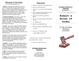 Robert`s Rules of Order - Citizen Advocacy Center