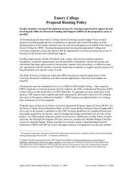 Emory College Proposal Routing Policy