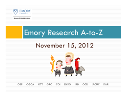 November 15, 2012 - Research Administration