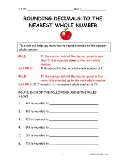 rounding decimals to the nearest whole number