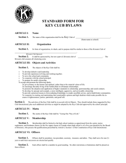 standard form for key club bylaws