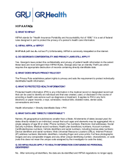 HIPAA FAQs - Augusta University