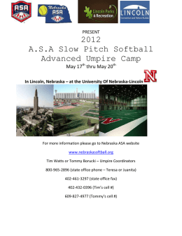 2012 ASA Slow Pitch Softball Advanced Umpire