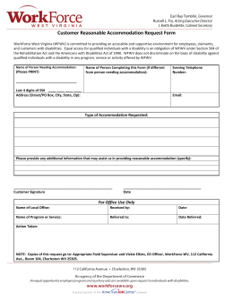 Customer Reasonable Accommodation Request Form