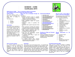 Science Year 9 GCSE core curriculum