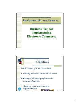 Business Plan for Implementing Electronic Commerce