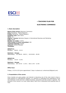 • TEACHING PLAN FOR ELECTRONIC COMMERCE