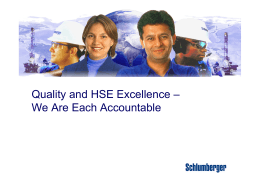 Schlumberger Culture and QHSE