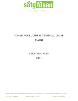somali agricultural technical group (satg) strategic plan 2011