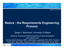 Basics : the Requirements Engineering Process