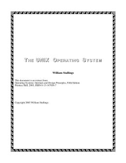 THE UNIX OPERATING SYSTEM
