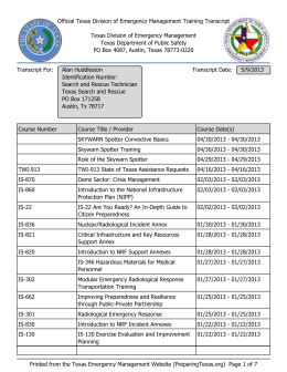 Official Texas Division of Emergency Management Training