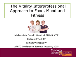 The Vitality Interprofessional Approach to Food, Mood and