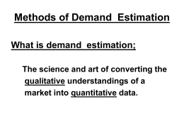 Methods of Demand Estimation