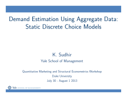 Demand Estimation Using Aggregate Data