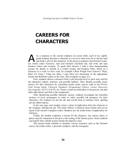 careers for characters