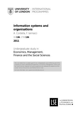 Information systems and organisations