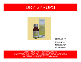 Dry syrups - Pharmawiki.in