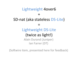Lightweight DS-‐Lite