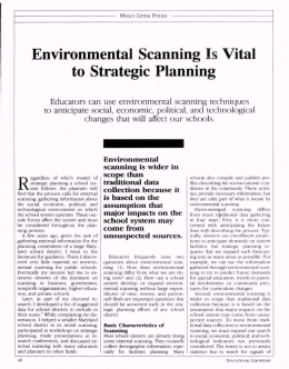 Environmental Scanning Is Vital to Strategic Planning