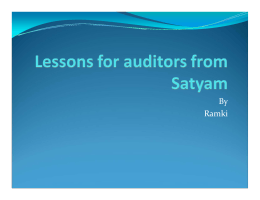 What happened in Satyam and lessons for