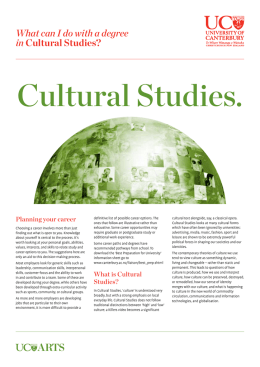 What can I do with a degree in Cultural Studies?