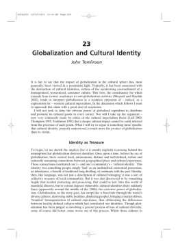 Globalization and Cultural Identity