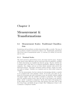 Chapter 3: Measurement and Transformations