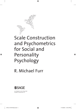 Scale Construction and Psychometrics for Social and Personality