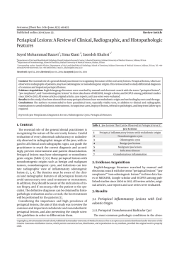Periapical Lesions: A Review of Clinical, Radiographic, and