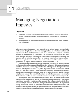 Managing Negotiation Impasses
