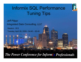 Informix SQL Performance Tuning Tips