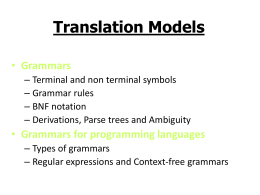 Formal Translation Models