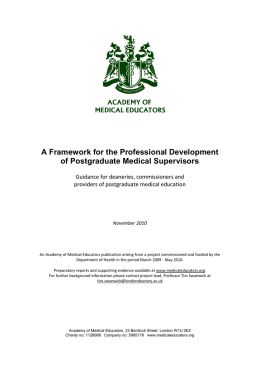 A Framework for the Professional Development of Postgraduate
