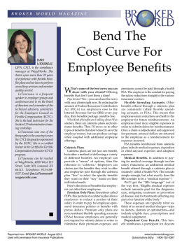 Bend the Cost Curve for Employee Benefits