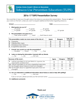 2016-17 TUPE Presentation Survey