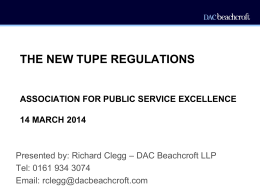 the new tupe regulations