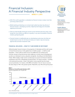 Financial Inclusion Report - The Institute of International Finance