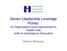 Seven Leadership Leverage Points
