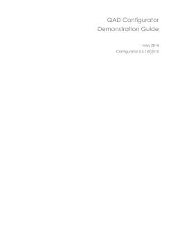 QAD Configurator Demonstration Guide