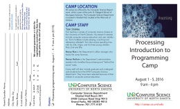 Processing - UND Computer Science Summer Camps