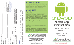 Android App Inventor Camp - University of North Dakota