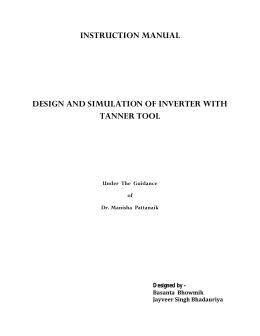 instruction manual design and simulation of inverter with tanner tool