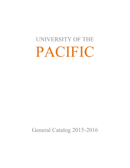 2015-2016 General Catalog - University of the Pacific