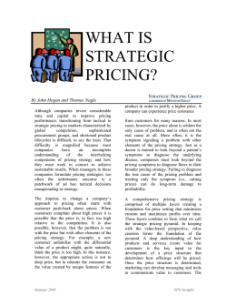 what is strategic pricing?
