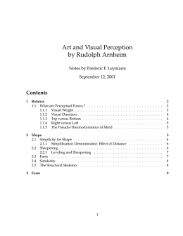 Art and Visual Perception by Rudolph Arnheim