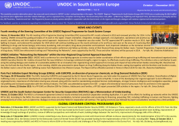 UNODC in the region of South Eastern Europe Newsletter No. 8
