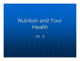 Nutrition and Your Health - School District of Rhinelander
